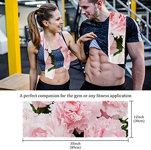 BebAutiful Peony Cvijeće ružičaste ručnike za teretane za muškarce i žene ručnik na plaži 2-pakovanje Print Brzo sušenje Microfiber Sport Workwelwel ručnik