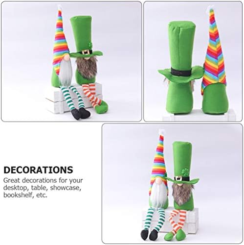 Aboofan St. Patricks Dan Gnomes ukrasi ukrasi plišane skandinavske švedske Santa Tomte Figurine St Patricks Day Irish Leprechaun ukrasi