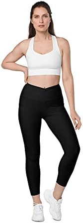 Ženske prekrićene strugove za vježbanje, trčanje, joga - kontrola trbuha, 4 smjera istezanja atletske hlače s džepovima