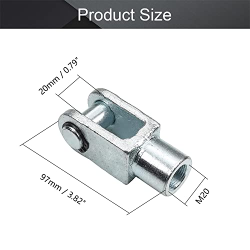 Othmro 2pcs klipnik klizača klizača CLEVIS CLEVI 97mm Dužina M20x1.5 Ženski navoj Y Connector