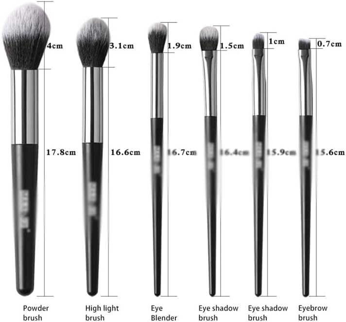 MMLLZEL 6pcs četkice za šminku set sa torbom kozmetički sjenilo za obrve rumenilo zavarivanje u prahu Fondacija Kozmetika Make up