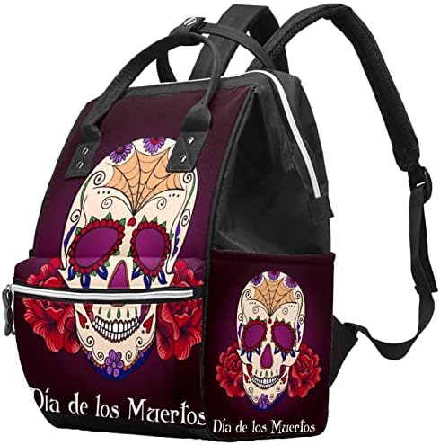 Dia de los šećerni lubanja rublja ruksaka ruksaka s promjenom vrećica za dječje djevojke djevojke mammy torba
