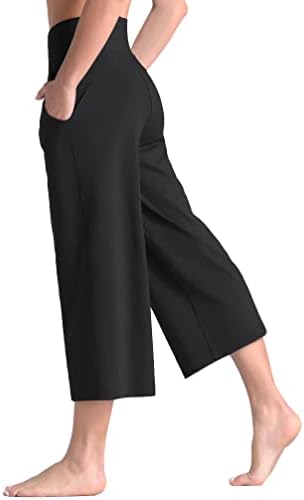 Origiwish ženski bootleg joga capris hlače visoki struk vježbanje raskrićene hlače široke ležaljke sa džepovima