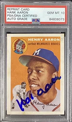 Hank Aaron potpisao je 1954. podloga za bejzbol karticu PSA / DNK auto 10 - bejzbol pločaste kartice