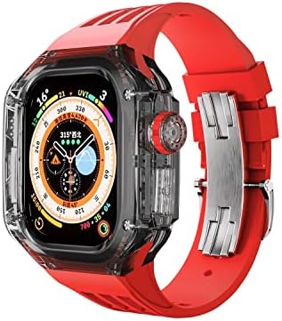 Eksil 49mm Ultra Case + sportski remen za Apple Watch Ultra luksuzni modifikacijski komplet prozirna futrola za silikonski opseg IWATch serije