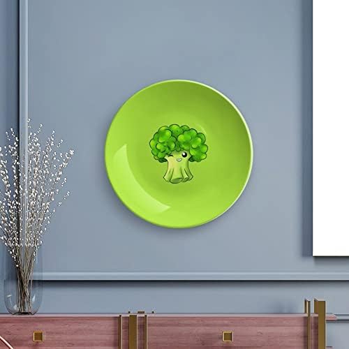 Smiješni crtani brokoli Vintage Decon China China Decor ploča sa postoljem okrugla ukrasna ploča Početna stranica Wobble-ploča
