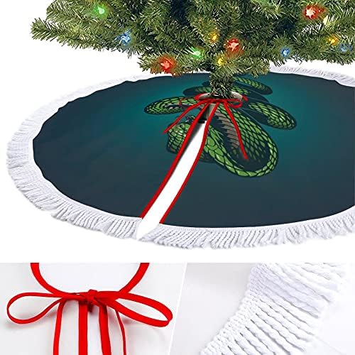 COBRA zmija božićna stabla mat suknje Osnovni poklopac s resicama za odmor za odmor Xmas Dekoracija 48 x48