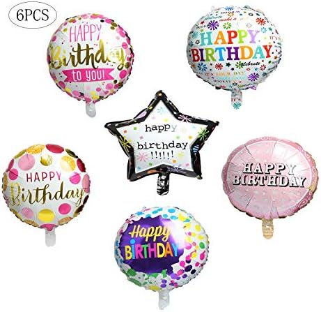 Sretan rođendan folija baloni okrugli mylar helium balonski ukrasi za zabavu 6pcs