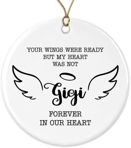 GavinsDesigns u Loving Memory of Gigi Ornament Božić spomen gubitak Gigi godišnjice-vaša krila su bili spremni, ali moje srce nije
