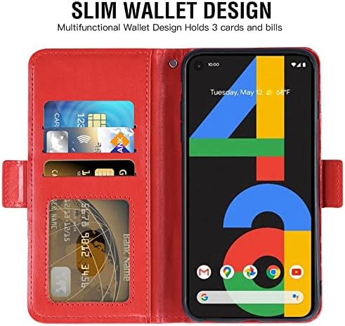 Asuwish kompatibilan sa Google Pixel 4A 4G futrolom za novčanik i kaljenim staklom Zaštita ekrana koža Flip držač kreditne kartice