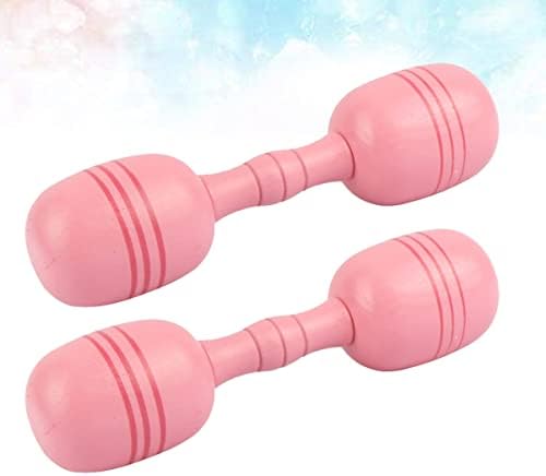 BESPORTBLE 2pairs igračke fitnes Pink drvena Bar oprema teretana-trening s bučicama Kućni tegovi ruka g djevojke stil za vježbanje