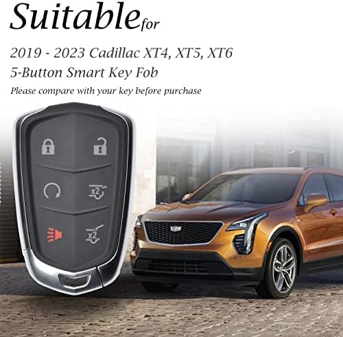 Vitodeco originalna koža Smart tipka FOB kompatibilna za Cadillac XT4, Cadillac XT5, Cadillac XT6 2019 - 2023