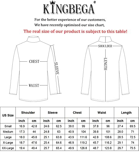 Kingbega Muškarci Regular Fit Basic Laghtweight Dugi rukav Torp mock Turtleneck majica