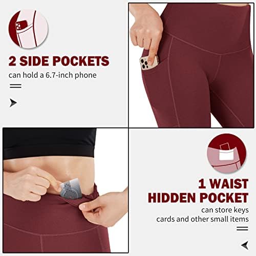Visoke vučne struke sa džepovima za žene za žene: Lifesky Tummy Control Buttery Soft Athletic Worth Butt Capris