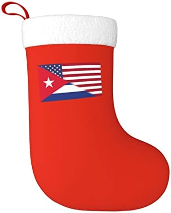 TZT američka zastava i Kuba zastave Božićne čarape, Xmas Holiday Party pokloni za obiteljsko odmaranje ukrasa 18-inča