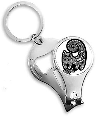Crno bijelo mačja riba uzorak za nokte za nokteni prsten za ključeve ključeva