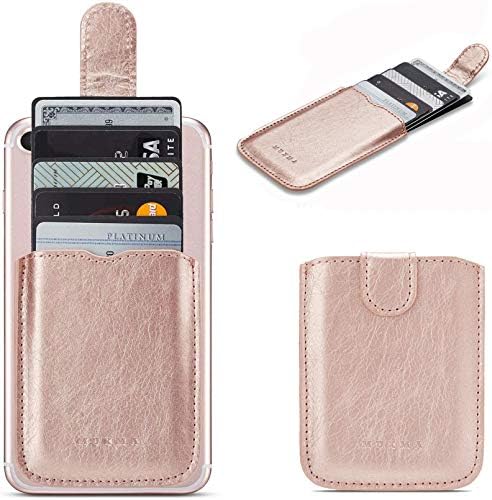 Držač telefona RFID blokiranje, PU kožni povratni telefon Novčanik Stick-on Povucite 5 Držač kartice Univerzalno džep pokriva gotovinu kreditnih kartica za iPhone / Android / Samsung / Sve pametne telefone