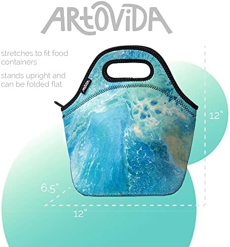 ARTOVIDA Artists Collective izolovana neoprenska torba za ručak | periva meka torba za ručak za školu i posao-dizajn Dana Walker Ananda