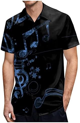 Muške košulje s kratkim rukavima Redovna fit ispis bluza casuni gumb dolje majica labavi ležerni havajski vrhovi