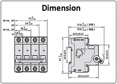 Tioyw 1/2/3/4 pol din Rail Mini krug prekidač za distribuciju zračnog preklopka za distribuciju mehaničke opreme Zaštita motora
