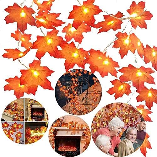 YUDA UNIQUE [2-Pack] jesen lišće dekoracije struna svjetla-ukupno 40 Ft 80 LED jesen ukras struna svjetla Plug na vlast za Unutarnji Vanjski žetve zahvalnosti Božić Halloween Deco