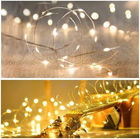 Led žičana svjetla, Mini Zvjezdana bajkovita svjetla na bakarnu žicu na baterije, svjetla na baterije za spavaću sobu, Božić, zabave, vjenčanje, središnji dio, dekoracija