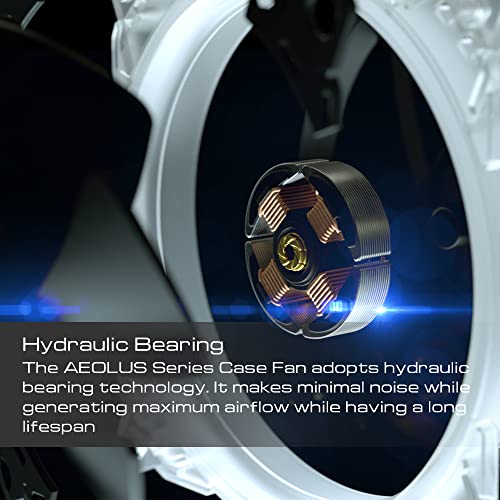 ZEUS GAMDIAS RGB ventilatori za hlađenje CACC-a 120mm 5 paket, četiri tihi trio-prsten PC ventilatori podržava RGB ventilatoru do 8 ventilatora i 2 trake, podržava sinkronizaciju matične ploče, hidraulični dizajn ležaja
