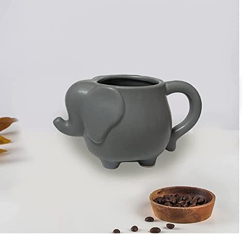 Mozacona 3d keramička reljefna slonova šolja za kafu sa ručkom