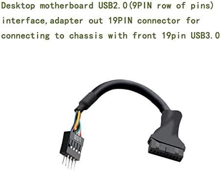 2pcs USB 3.0 zaglavlje do USB 2.0 kućišta kućišta matične ploče, USB 3.0 20-polni ženski na USB 2.0 9-pinski muški adapter za pretvarač matične ploče