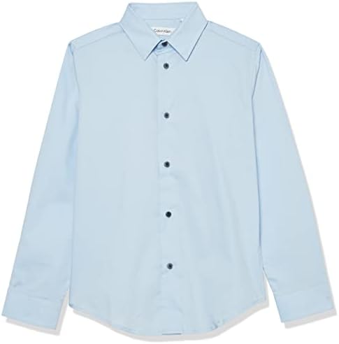 Calvin Klein Boys ' Dugi rukav Slim Fit Dress Shirt, stil sa kopčanjem manžetne & Shirttail Hem