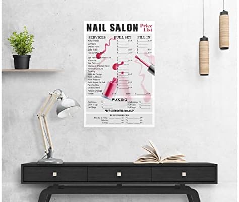 FESOGO Salon za nokte Cjenik Poster Salon za nokte ljepota Zidni papir Salon Spa USLUGA meni zidni Print Model noktiju ponuda moderna