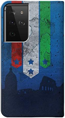 RW2983 Italija nogomet nogomet zastavu PU Koža Flip Case Cover za Samsung Galaxy S21 Ultra 5G
