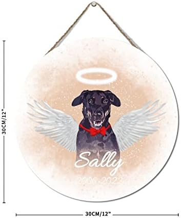 Drveni znak pas pet Memorial Angel Wings prilagođeno ime & amp; Datum drveni znakovi Home Decor plaketa znak simpatije sjećanja pokloni
