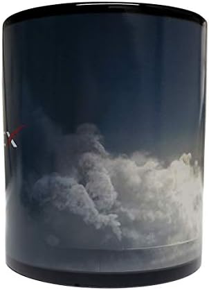 Mean Muggin SpaceX Falcon lansiranje rakete koja mijenja boju osjetljiva na toplotu 11 tečnih unci šolja-Crna Keramika-zaštita kutije