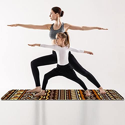 Debela neklizajuća Vježba & amp; fitnes 1/4 prostirka za jogu sa Bohemia Vintage Brown printom za Yoga Pilates & amp; Vježba fitnesa