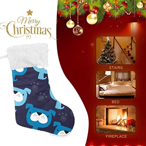 Tarity Božićne čarape 1 pakovanje velikih 18 u xmas čarapama sa slatkim plavim psećim kaminom za vešanje božićnih čarapa personalizirana