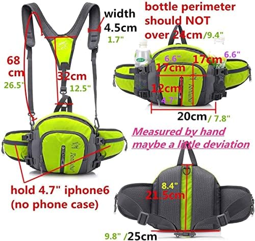 Multifunkcionalni vodootporan pojačani paket paket paketa s džepovima za boce sa vodom za trčanje / planinarenje / biciklizam / putovanje