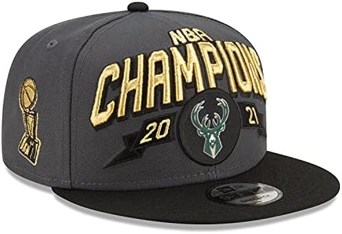 Nova Era Milwaukee Bucks 2021 Finals Champions svlačionica 9FIFTY Snapback podesivi šešir 950-Siva / Crna