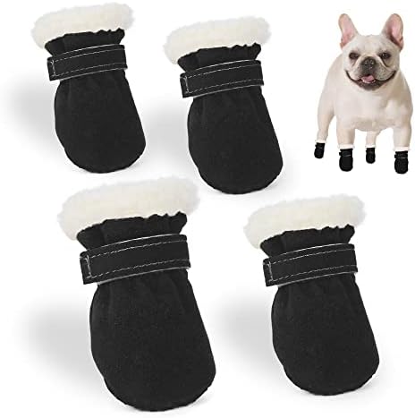 YAODHAOD pas zimske čizme topli zimski mali pet pas cipele flis snežne čizme za male pse protiv klizanja đon Paw Protectors Psi hladni