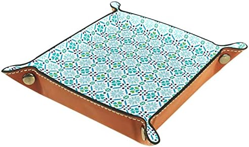 Folding Rolling Dice igre Tray koža Square nakit ladice & gledati, ključ, novčić, Candy Storage Box Winter Green Pattern-01