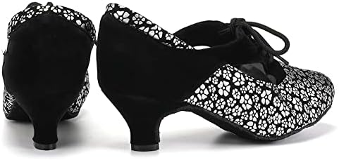Hipposeus Latino plesne cipele za žene sa zatvorenim prstima čipka sa ballom Latin Salsa Tango Dance Plesna ordinacija Niska potpetica,