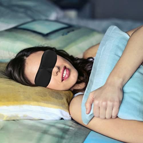 Alremo Xinghuang - 5pcs Maske za spavanje OFT Comfort Shade omotač 3D oblikovani čaša Elastična kaiševina Ljepljiva zakrpa za patch blok očiju za putovanja Yoga Crni stil 2