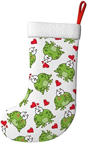 Crtane žabe personalizirane božićne čarape Dekorativni viseći ukrasi kamin Xmas Tree Holiday Party Božićni ukrasi