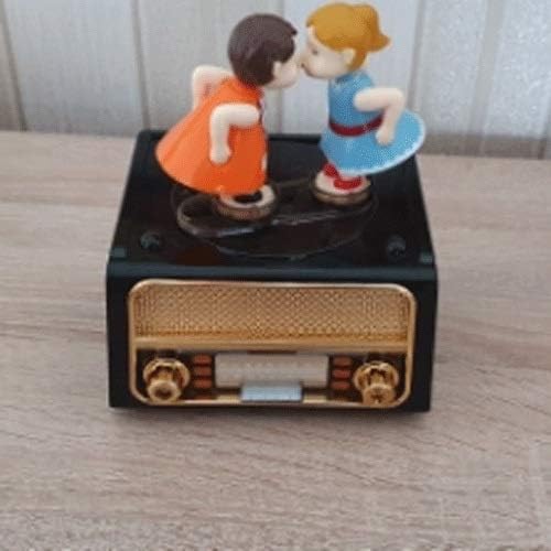 TFIIEXFL Poljubac Par muzička kutija Zvučna mašina Igrajte nakit Box CUX Girl Hand-Crankirani muzički mehanizam