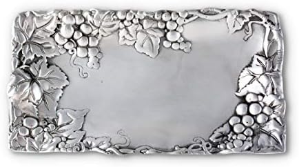 Arthur Court Metal Hleb posluživanje ladice Grožđe uzorak pijesak u aluminijumu s umjetničkim kvalitetnim poliranim dizajnom za ručno