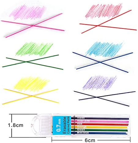Wanshui 5 kutija izbrisana u boji dovode 0,7 mm bojanje mehaničkih olovke punjenje 6 boja za punjenje olovke za crtanje skiciranja pisanja bilješke