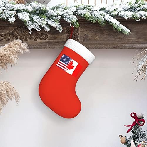 TZT američka zastava i kanadske zastave Božićne čarape, Xmas Holiday Party pokloni za obiteljsko uređenje za odmor 18-inčni