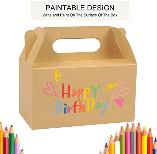 LOKQING 7x3.85x3. 85 inča Party Favor Box smeđe poslastice Kraft Zabatne kutije papirne poklon kutije za tuševe za bebe Rođendanska zabava vjenčanje