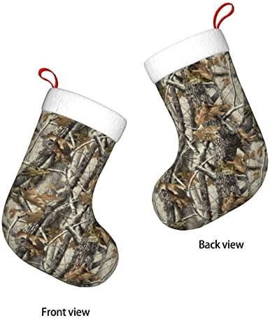 Austenstern Božićne čarape Mossy Tree Camo list kamuflaže dvostrano kamin viseći čarape