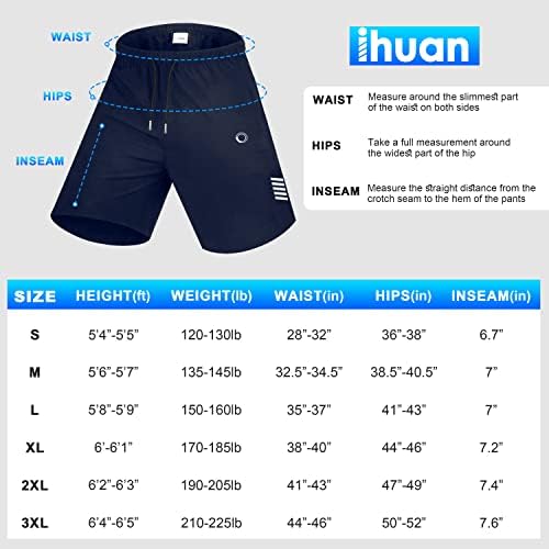 ihuan Gym Shorts za muške atletske treninge - brzo sušenje lagani sportski šorc 7 za trčanje planinarenje